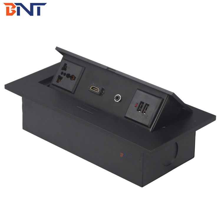 used in meeting room black with 1.5m cable length hidden desk pop up socket