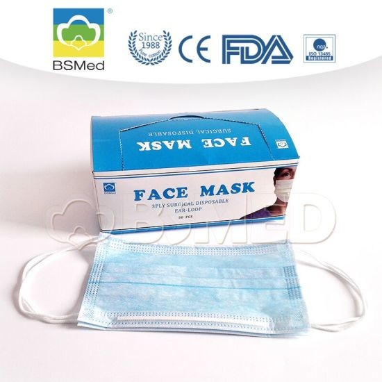 Hospital Disposable Non Woven Cotton 3 Ply Earloop Type Face Masks