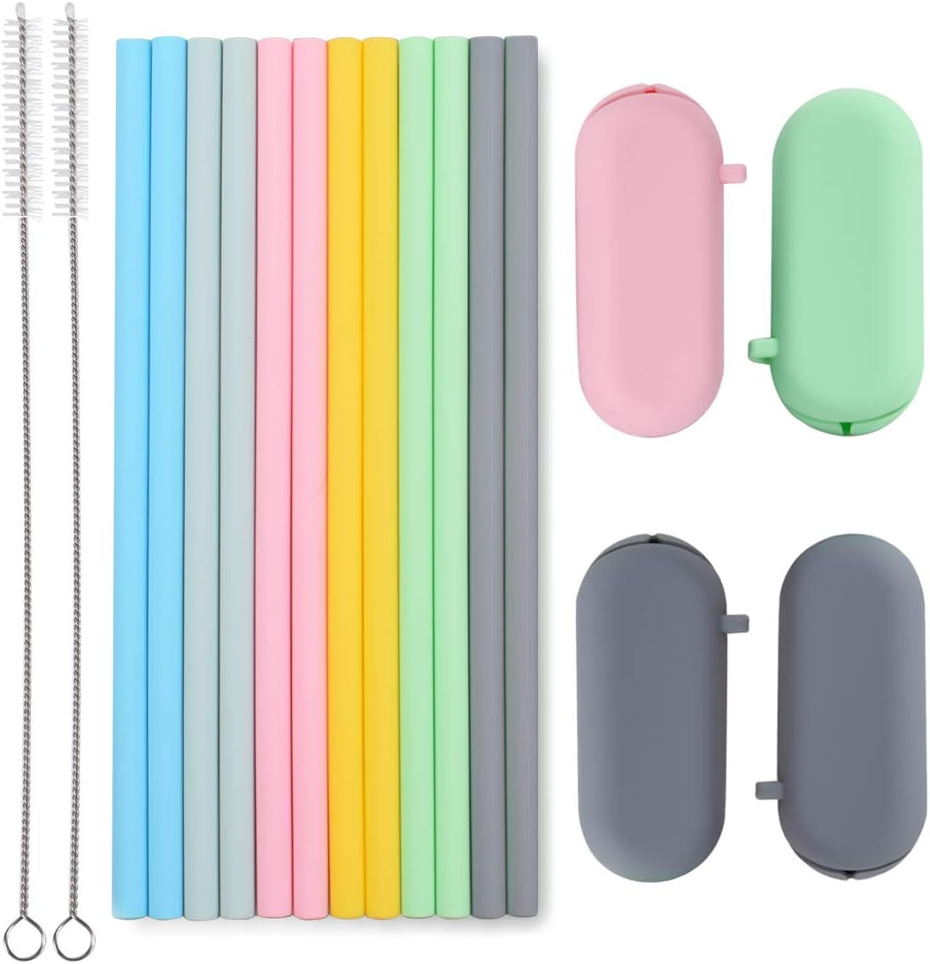 Reusable Flexible Silicone Kitchen Product Straws Odorless Durable