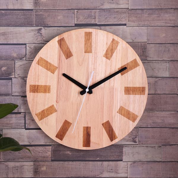 Quality Custom Hang On Wooden Clock Simple Round Shape for Home Decoration for sale