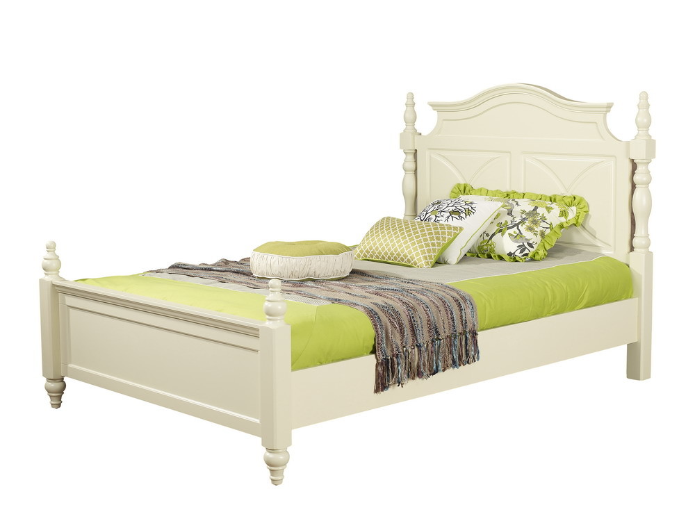 Rubber Wood made Kids/Children/Single white bedroom 1.2/1.4M small bed Space saving furniture with Study table/bookcase