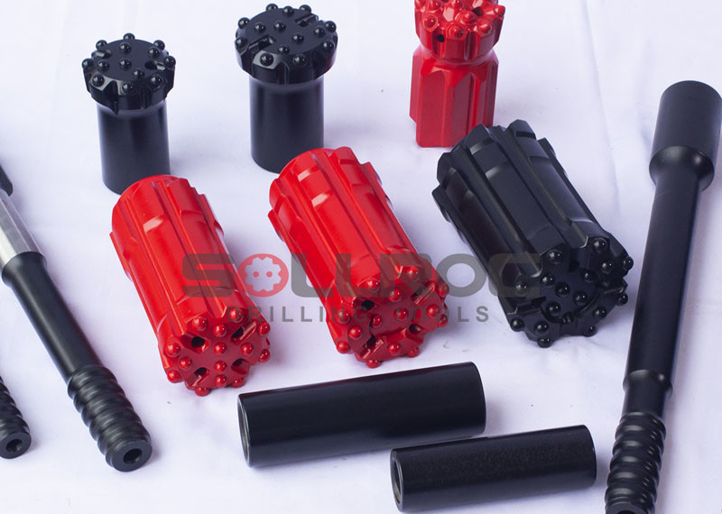 Rock Formation STD Top Hammer Drilling Tools Tungsten Carbide Button Bits T38 Shank