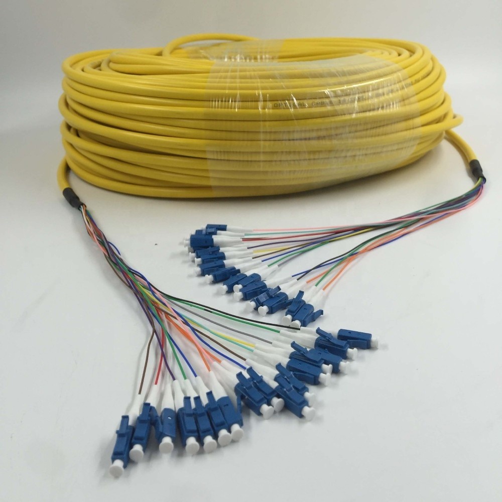 16 Cores Indoor SC UPC Connector Pigtail , Indoor 16 Fiber Sc Pigtail Single Mode
