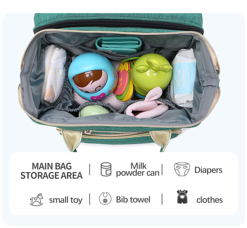 New Baby Diaper Bag Bed Backpack For Mom Maternity Bag For Large Capacity Nursing Bag for Baby Care Upgrade Hooks