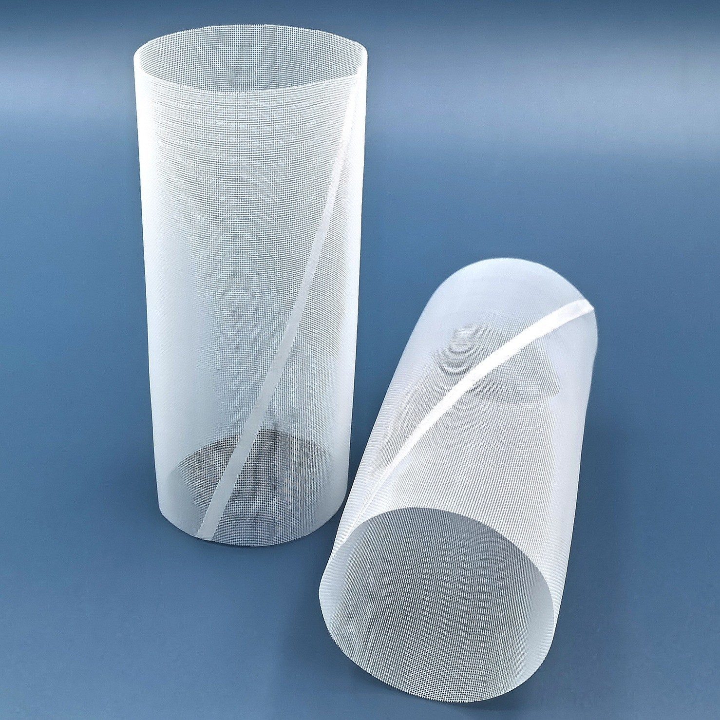 Custom PP Filter Mesh Cylinder Tubes Vertical Oblique Seam Ultrasonic Welding No Burrs No Material Build Up