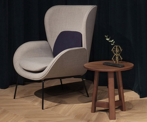 High Back Sofa Single Seater Chair Bed Black Wingback Fabric Living Room 99CM