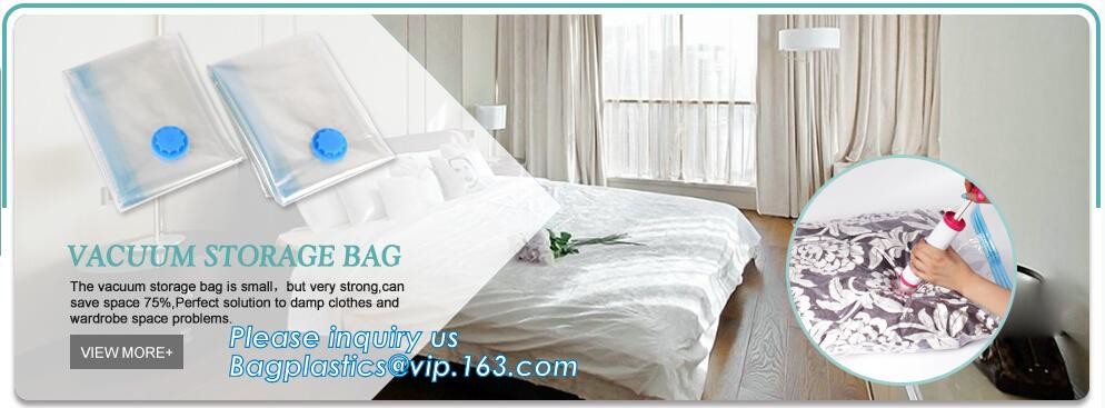 PA plastic clothes quilt space save zipper compression bags, space saver vacuum bag clothes, vaccum storage bags