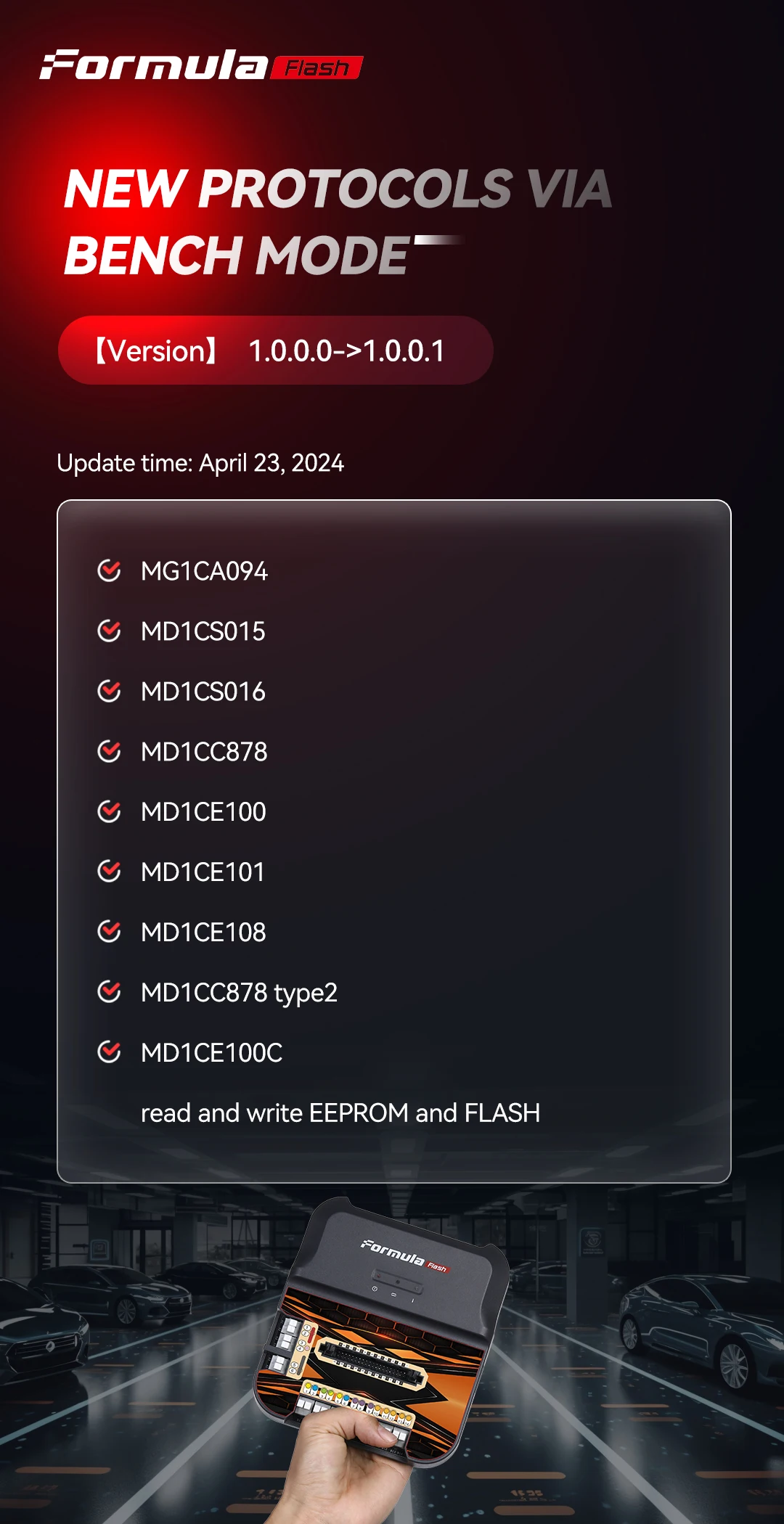 2025 FormulaFlash ECU Programmer Tool New Protocols via Bench Boot Mode Read and Write EEPROM / FLASH