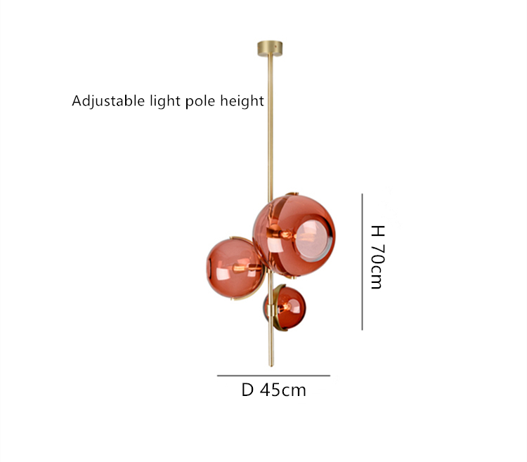 Nordic Pendant Lamp Postmodern Designer Red Glass Pendant Lights(WH-GP-169)
