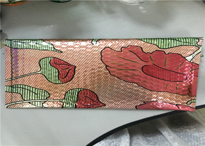 Rose Pink Metallic Mailing Envelopes , Colored Bubble Mailers For Transport