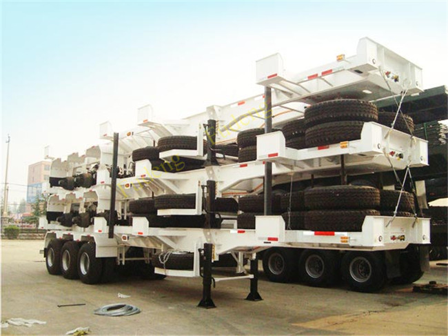 3 Axle used container semi trailer , 40ft skeletal trailer chassis semi trailer