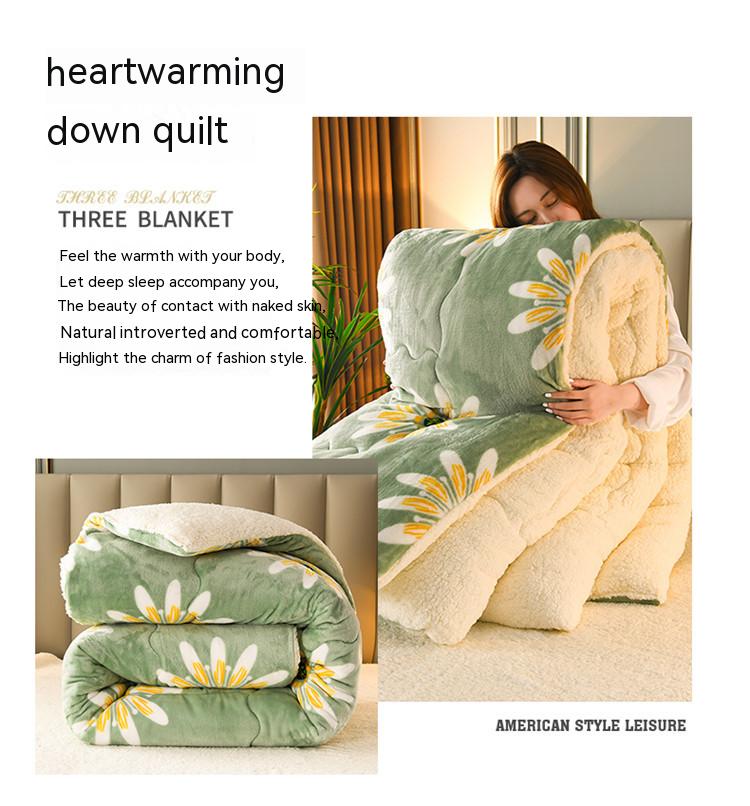 Polyester Filling Winter Quilt Thickened Warm Lamb Fleece Quilt for Soft and Cozy Sleep