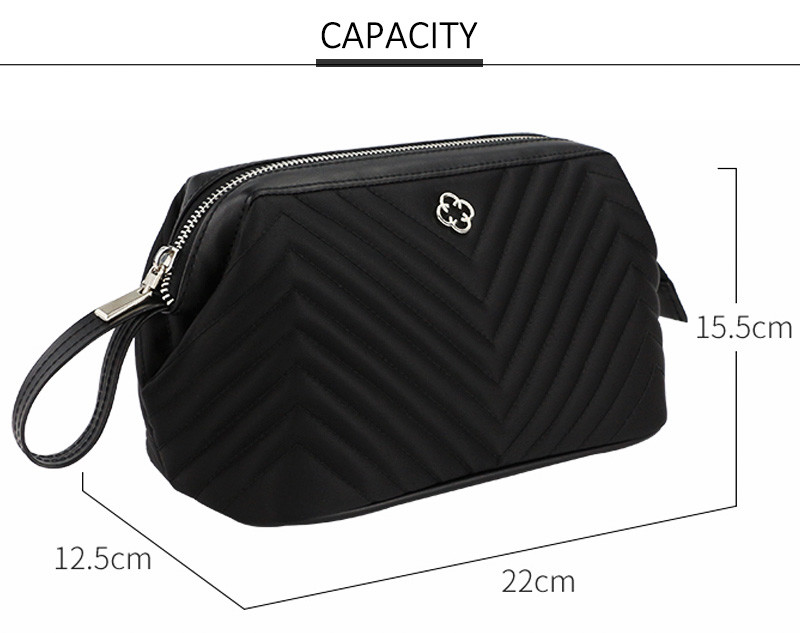 Black Luxury Professional Cosmetic Bag Waterproof Portable Travel