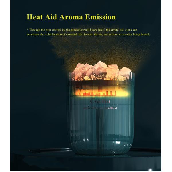 Portable Crystal Himalayan Salt Lamp Ultrasonic Air Humidifier With Soothing Atmosphere Lamp