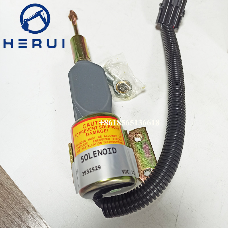 3932530 3932529 Solenoid For R220-5 R210-3 Flameout Solenoid Valve Fuel Stop Valve