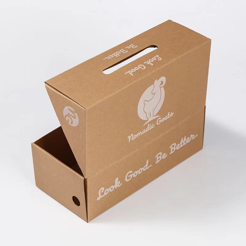 Ultra Hard Corrugated Cardboard Folding Sports Shoe Box with Customized Print Logo and Wax Coating
