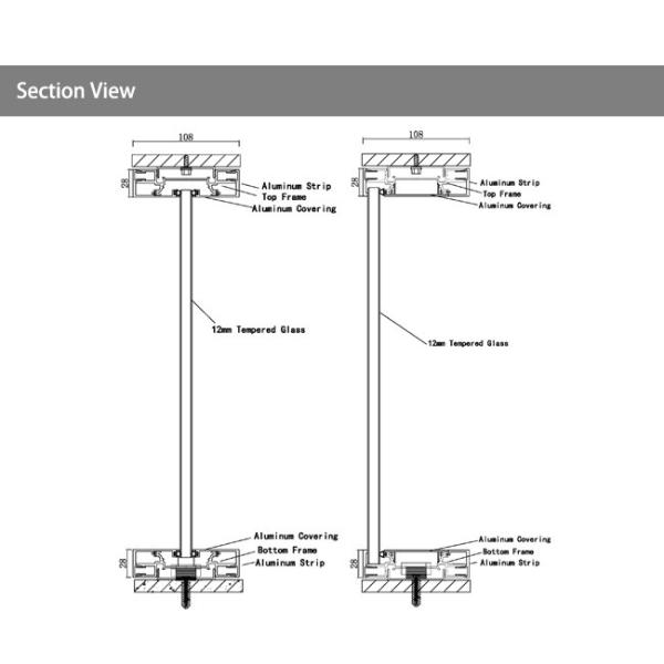 Single Glazed Demountable Glass Partition System Single Layer Laminated Glass Partition