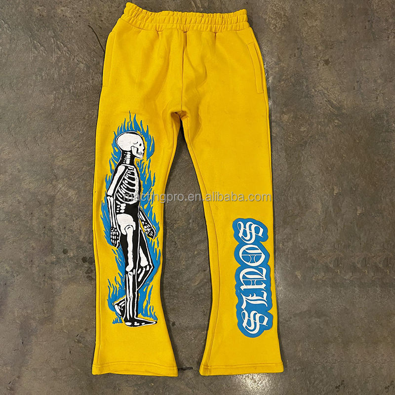Knitted Men's Printed Fleece Baggy Track Pants for Lightweight Style and Comfort