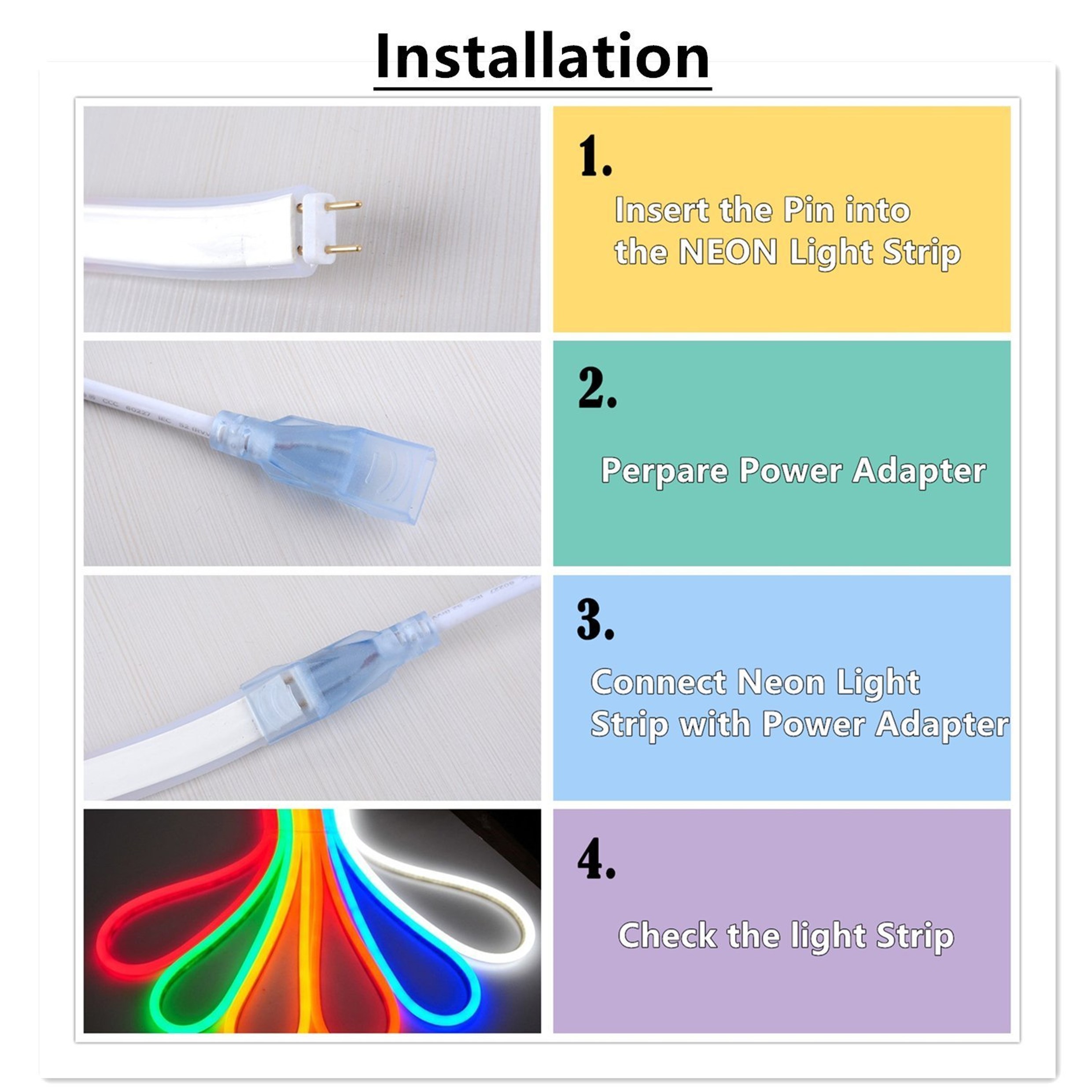 1.64ft/0.5m 2700k Led Strip Dimmable Led Rope Lighting 120V Indoor Outdoor
