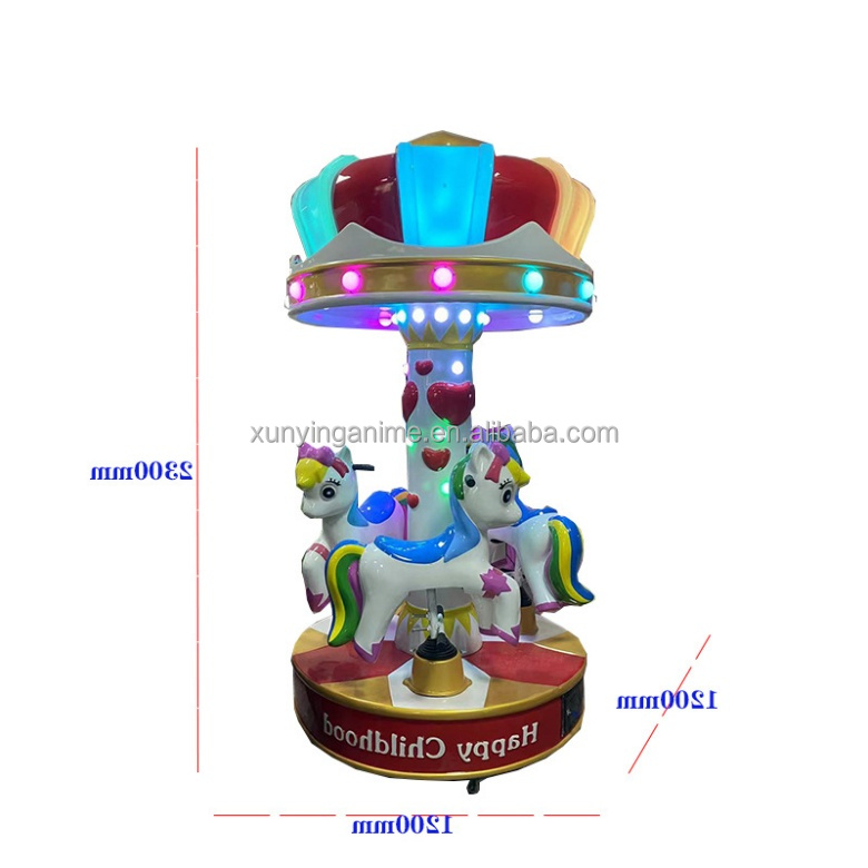 110V 220V Children's Horse Carousel Kiddie Ride Coin Operated