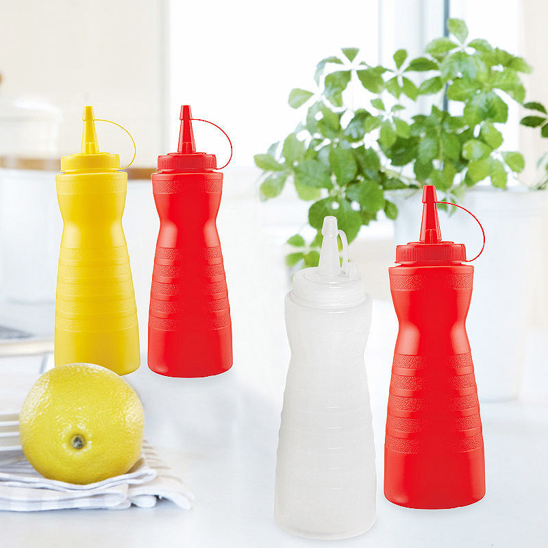 24oz Dessert Tools Condiment Sauce Bottle With Lids Plastic Squeeze Sauce Bottle Squirt Bottles for Liquids
