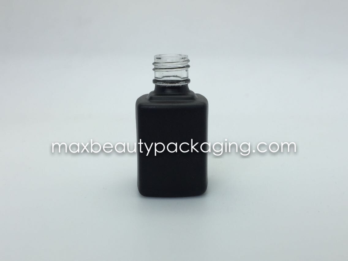hot sale black matte powder coating gel polish bottle 11ml square shape popular gel bottle nail polish packaging