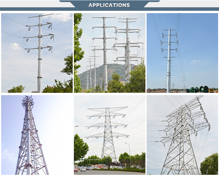 33KV 130KV 500KV Lattice Steel Tower For Power Transmission