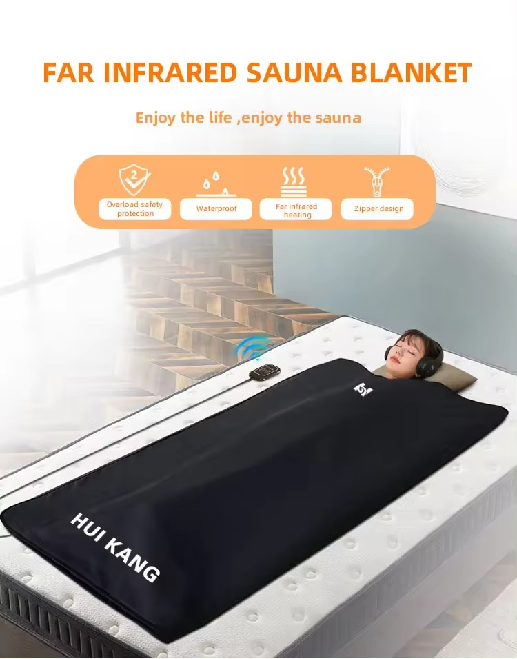 Portable Sauna Blanket with Arm Hole Design, Waterproof PVC Inner, and Remote Handle Control for Home Use