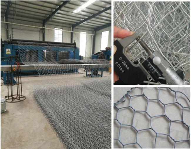 8x10cm Hole Gabion Mesh Basket Galvanized Anti Corrosive Stone Filled Q195