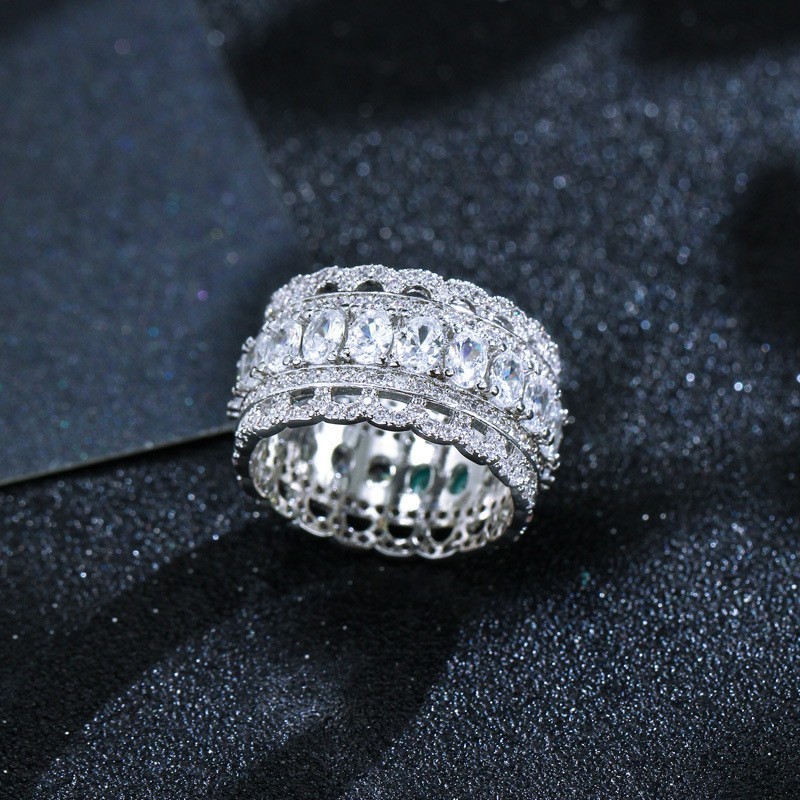 925 Sterling Silver Jewelry Vintage Purple Crystal Couple's Wedding Silver Rings Zirconia Ring Wedding Ring Jewelry