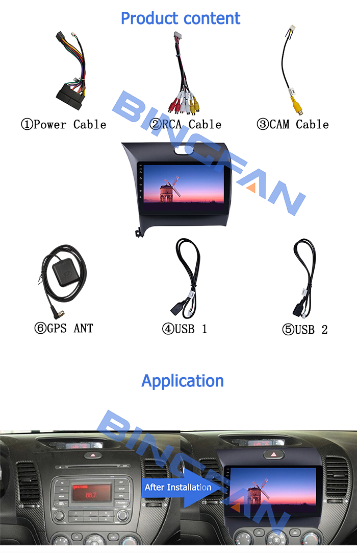 32GB Kia Car Stereo 9 Inch Car DVD Stereo Player For KIA K3 2012-2016