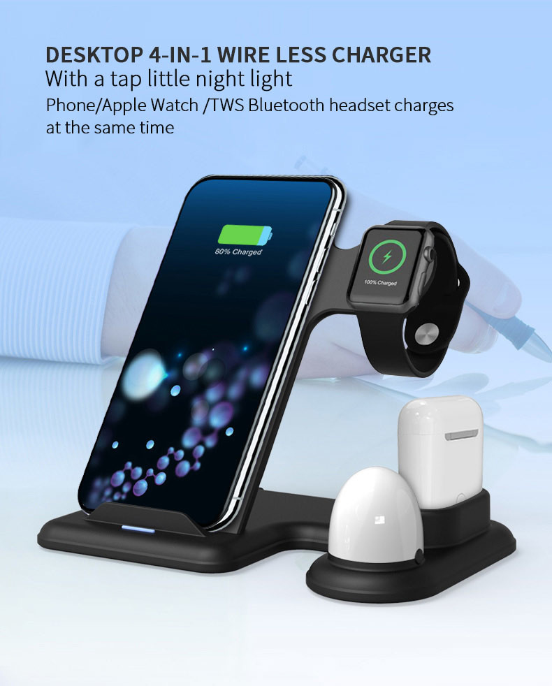 AL ABS PC 4 In 1 OCP Wireless Charger Station With Color Lamp