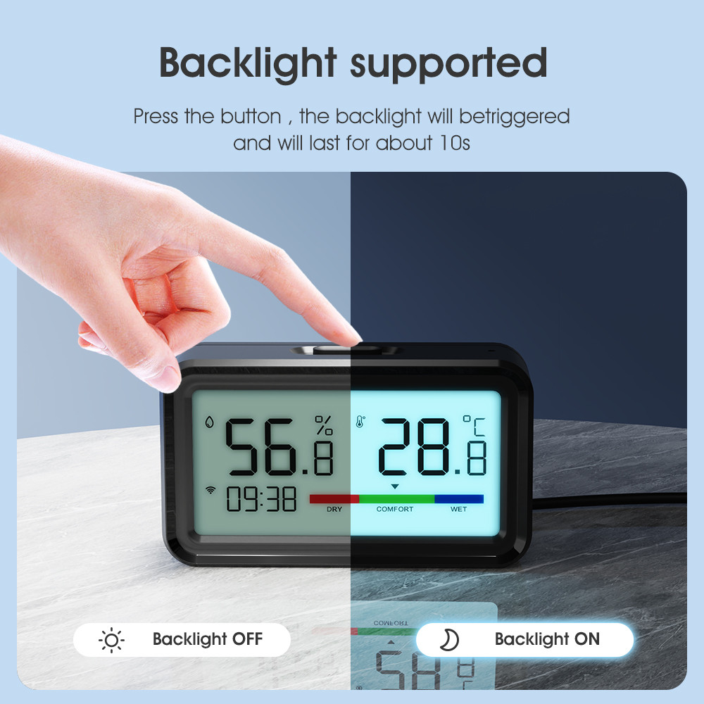 Tuya ZigBee Wireless Hygrometer and Thermometer Sensor – Remote Monitoring, App Control, Alexa & Google Home Compatible