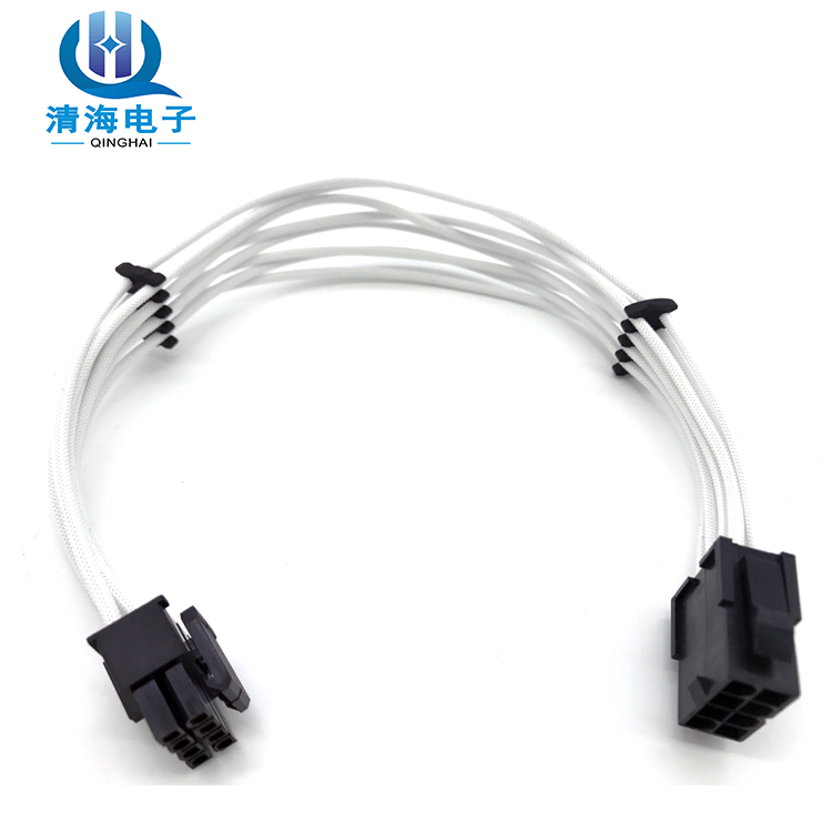 Hot Selling High Quality 8Pin PCI-e Extension Cable , CPU 8Pin To 4+4Pin Power Supply Cable 18AWG White