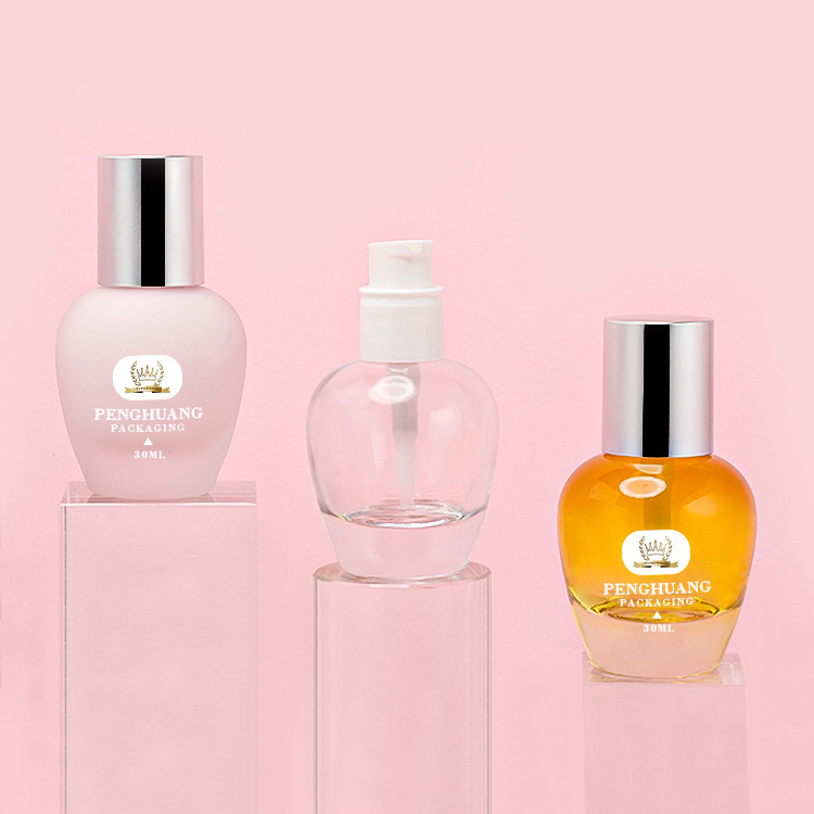 wholesale 30ml glass foundation bottle lotion pump skin care packaging glass cosmetic bottle