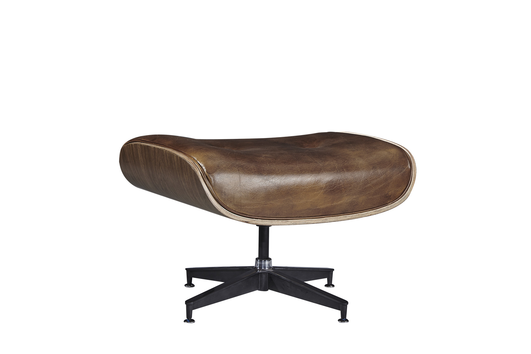 Eames Style Ottoman Footstool Leather X Bench Stool With Metal Legs