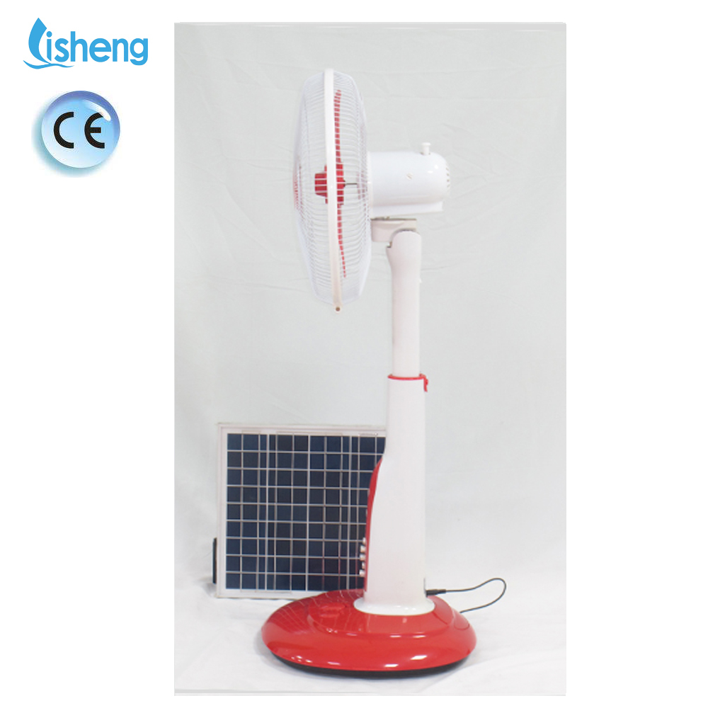 Household 12V DC Fan 16 Inch Rechargeable Stand Fan With LED Light And Charging Battery