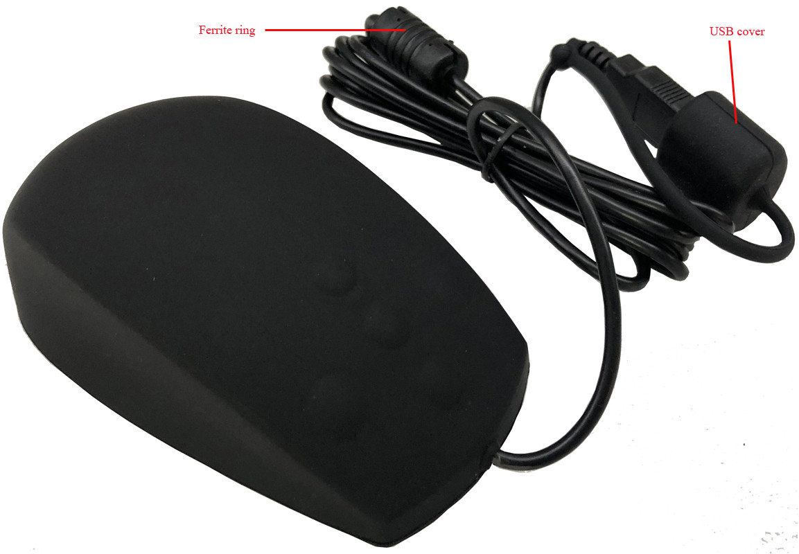 Completely-sealed IP68 Waterproof Washable Anti-virus Disinfectable Medical Mouse With Anti-interference Ferrite Ring