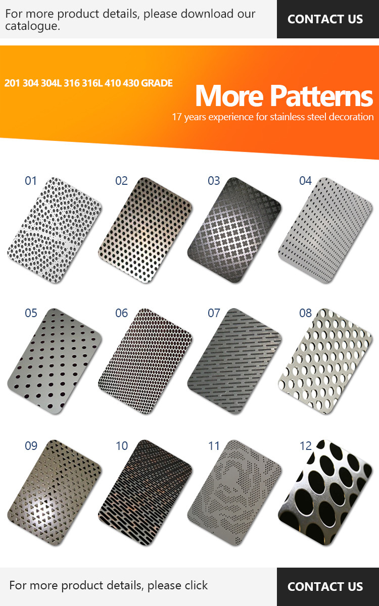 600-1500mm Width Decorative Perforated Sheet Metal ASTM Perforated Stainless Steel Plate