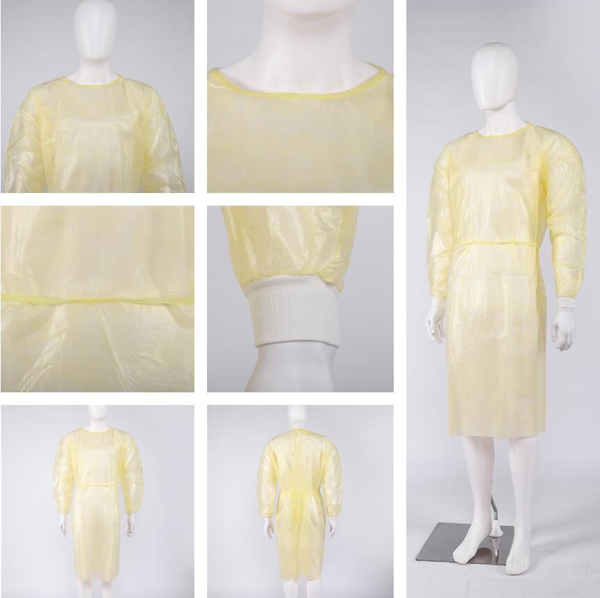 S&J Hospital Doctor AAMI Level 2 Yellow PP SMS Patient Disposable Isolation Gowns Price List