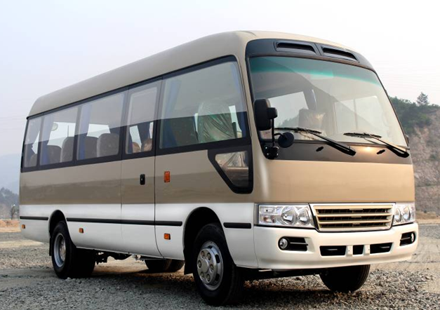 Manual Transmission Luxury Mini Small Government Tour Bus Coaster with YC4FA130-30 Engine