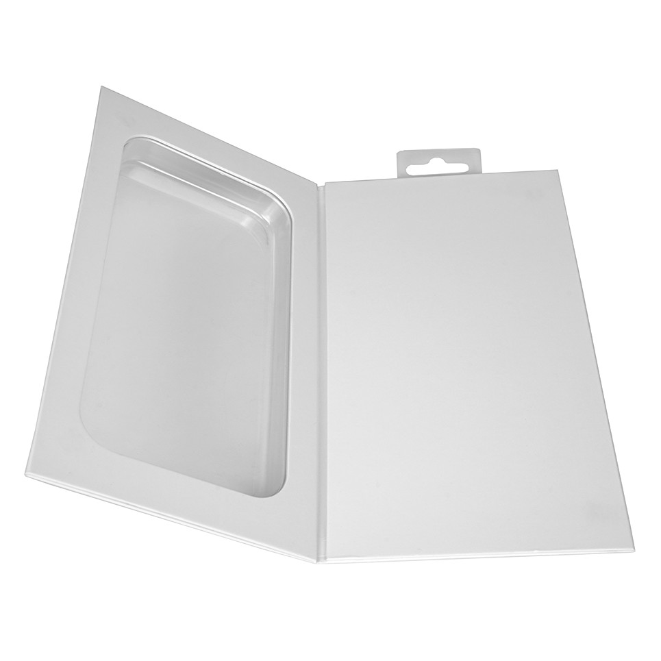 Personalized LOGO White Cell Phone Case Magnetic Flip Box Packaging With PVC Window