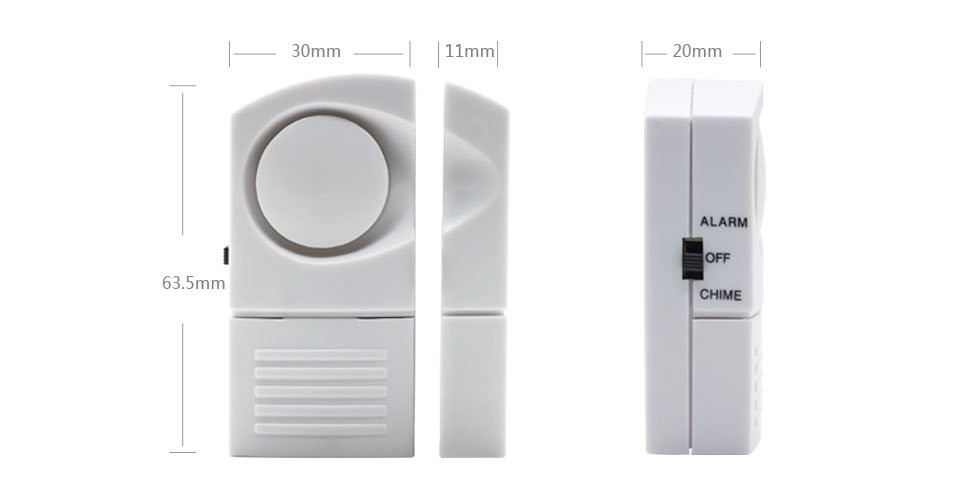130dB Magnetic Door Window Mini Alarm Chime With Key Button CX88B