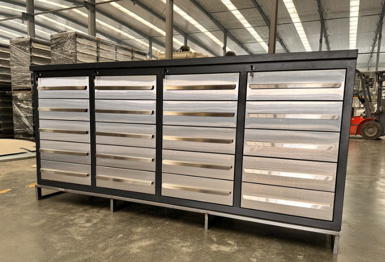 2024 Customizable Professional Workbench with Drawers and Stainless Steel Handles