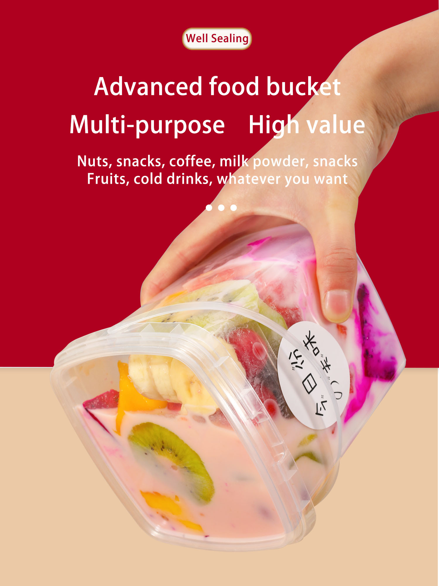 Low Priced Reusable Square and Circular Shapes Plastic Bucket with Handle from UMETASS