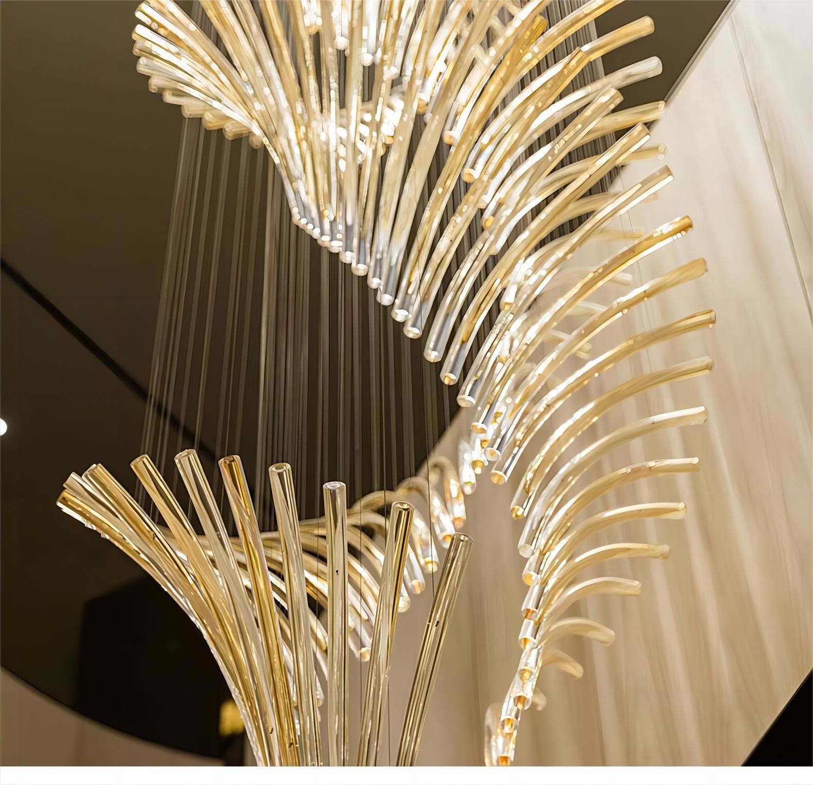 OEM ODM European Style Designer Lighting Long Glass Pendant Light 3000K
