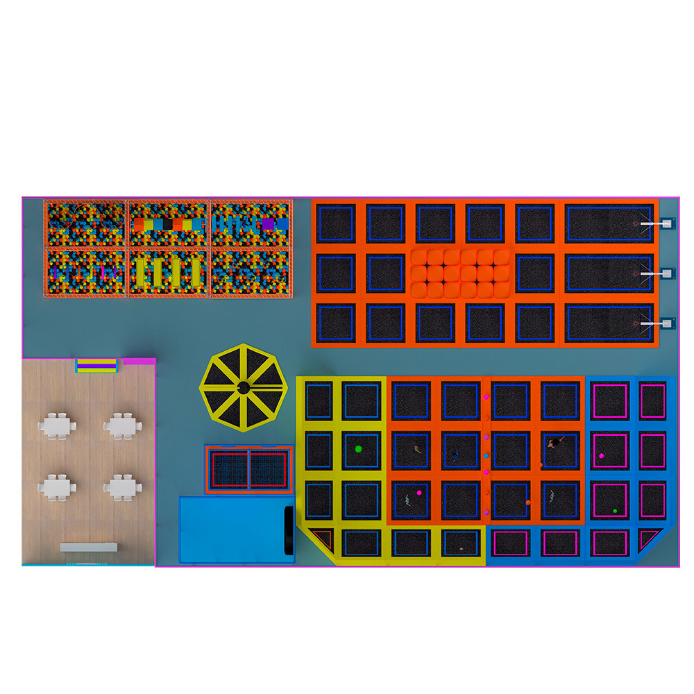 SGS Approved Bounce Indoor Trampoline Park Castle Theme Nylon Material