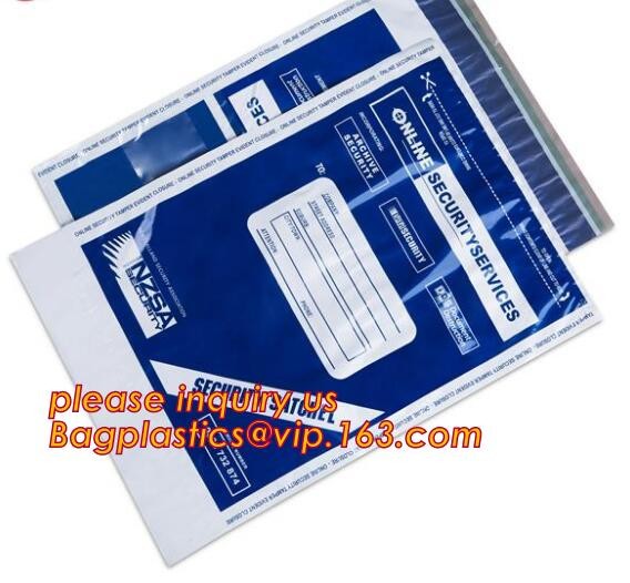 Security plastic bag with adhesive tape for cash, plastic money bag, Security Money Cash Bag For Airport/Bank and police