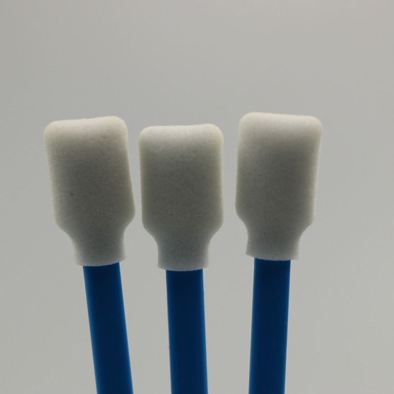 Highly Absorbent Foam Swabs For Solvent Cleaning Paddle Head Blue Handle