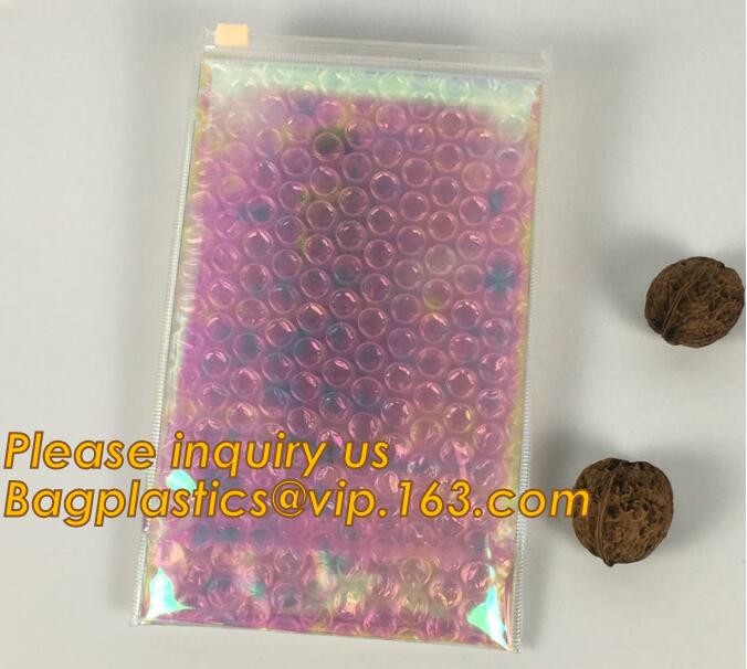 Cosmetic Slider Zip lockkk Bubble Bags Bubble Slide Pouch,Zip lockkk esd bubble bag bubble packaging wrap cosmetic pouch slide